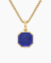 Faceted Stone Amulet in 18K Yellow Gold with Lapis, 16mm